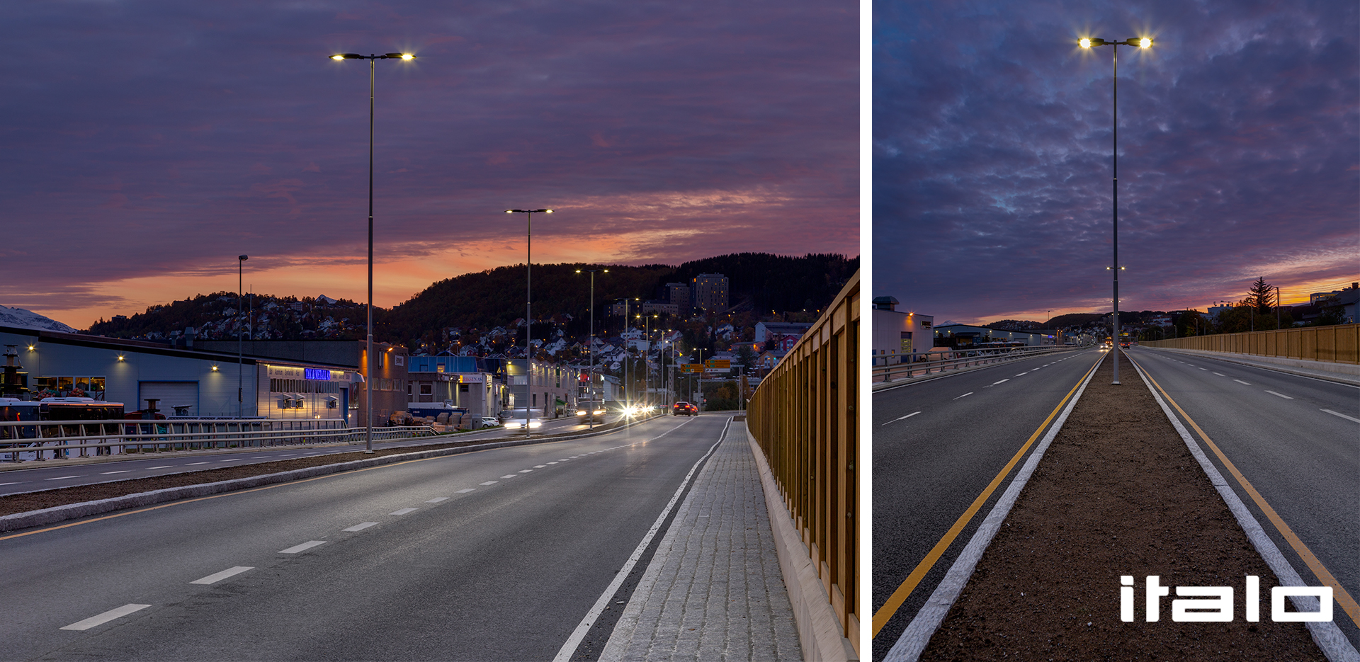 Illuminazione LED del porto di Tromsø