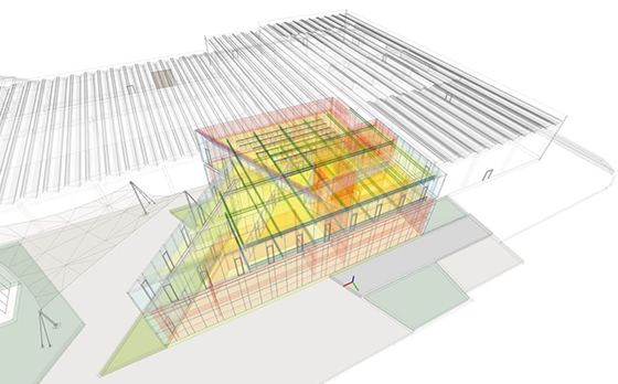 Progetto sbga ITC Innovation Technological Center area di ricerca e sviluppo di AEC Illuminazione