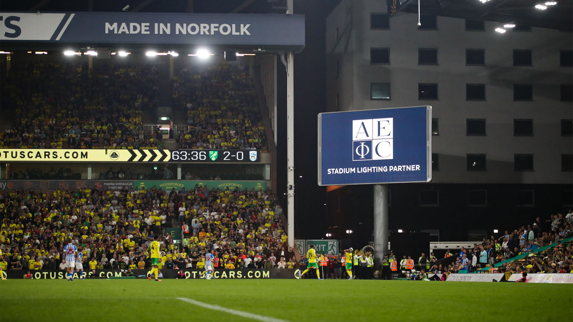 illuminazione stadio norwich