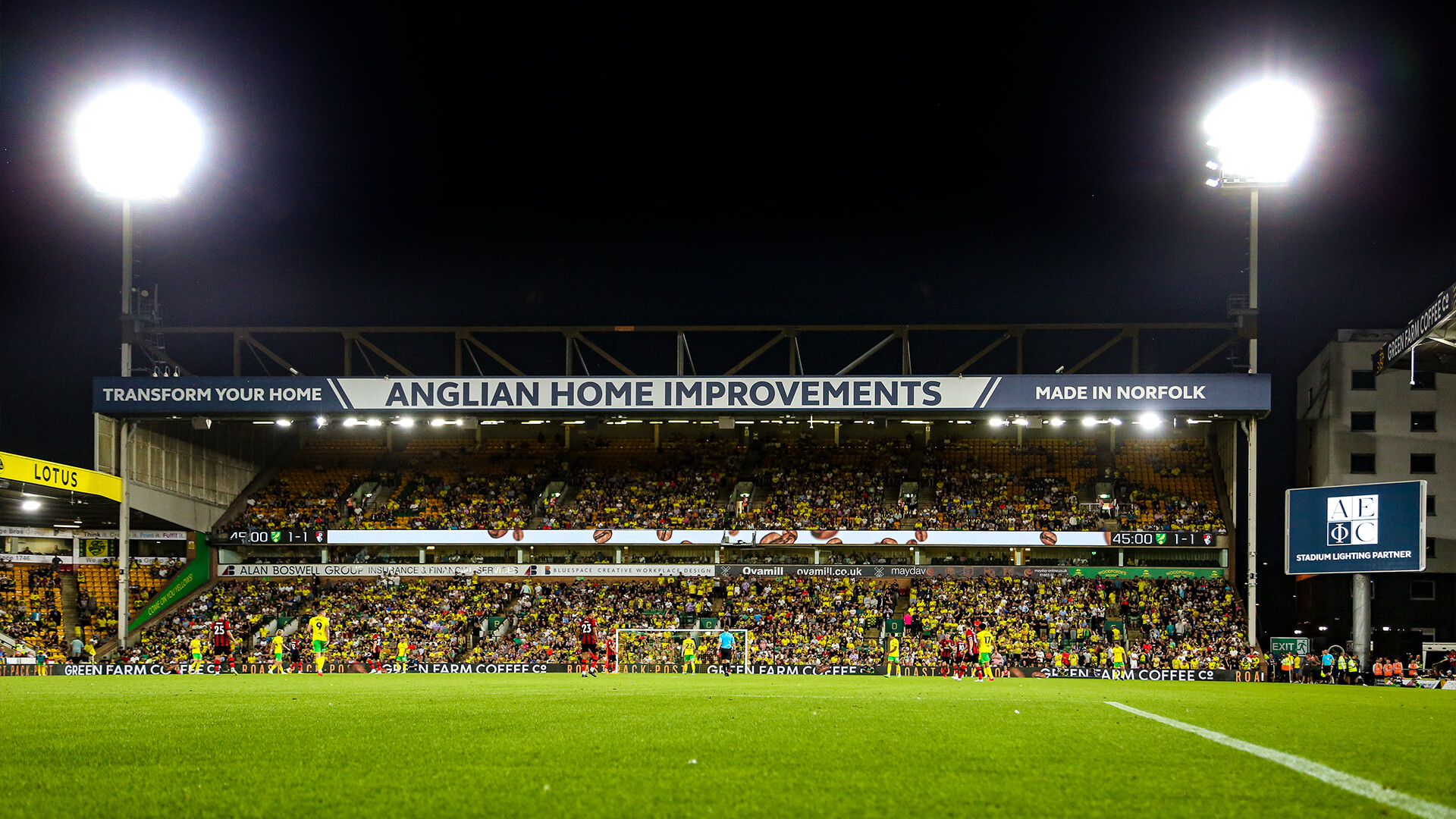 illuminazione stadio norwich